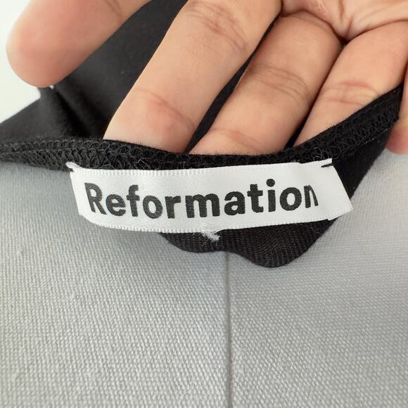 Reformation Dress Womens Large Black Cowl Neck Sleeveless Mini Slip Stretch USA - Picture 9 of 9